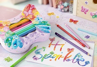 201971_Gift set Sparkle colour pencils butterfly, horizontal format